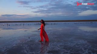 Walk on Red Sunset of Elton Salt Lake-5