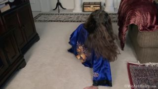 6260 Hairy - Penelope Jones - Blue Robe Black Bra-1