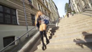 Goddess Slavena walking in glossy tights.-7