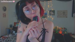 online video 21 fetish party LisaTheSuccubrat – Dildo Suck in Glasses, close-ups on toys-6