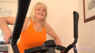 60 Plus Mature Aunt Judy's - Working Out with Busty 64yo GILF Katie Wish-1