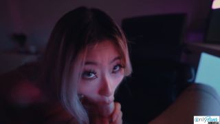 Aeries Steele - SEXY Asian Teen Raya Massages My Cock With Her Throat! 1080P - Huge cock-2