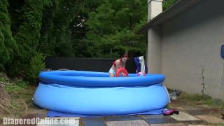 DiaperedonlineKaley Mandie Kaley Teased for Diaper in Pool-0