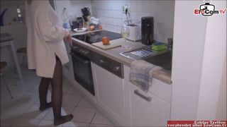 Fucking In The Kitchen With A Busty Slim Milf In Nylons At A German Ama-0