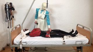 Rubber Electro Clinic - Elise Graves and Anna Rose - latex - medical clinic - electro - Stanley Jr. - gas mask - forced orgasms(Feet porn)-2