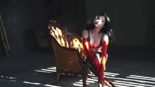 adult clip 18 femdom empire chastity fetish porn | Miss Ellie Mouse – Hot Brunette in Red Latex on the Chair | lace/lingerie-3