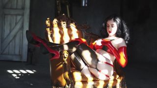 adult clip 18 femdom empire chastity fetish porn | Miss Ellie Mouse – Hot Brunette in Red Latex on the Chair | lace/lingerie-9