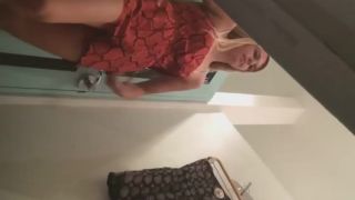 Tall blonde peeped while trying  clothes-6