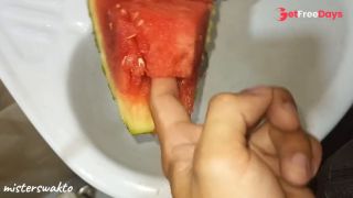 Fucking a watermelon-0