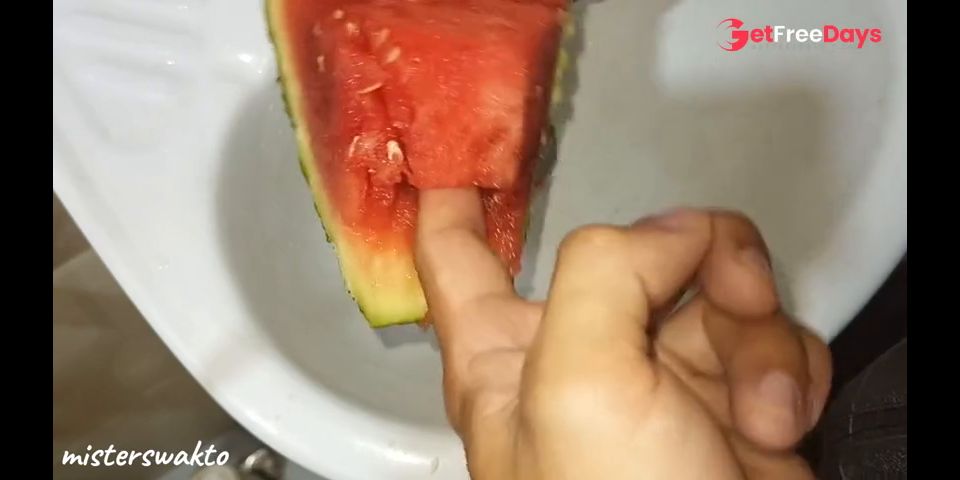 Fucking a watermelon