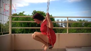 7115 Depraved Housewife Swinging without Panties on a Swing F...-3