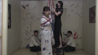 Asian Girls Bound and Gagged rope bondage shibari ballgag suspension-5