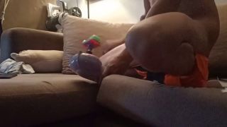 Masturbation Half Naked boy got horny while using his massager and cum-4