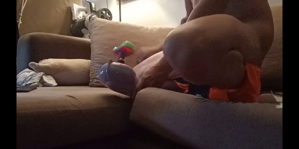 Masturbation Half Naked boy got horny while using his massager and cum