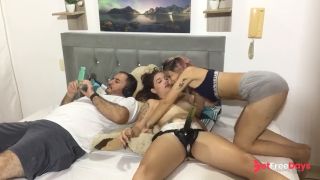 I ask my girlfriend to fuck me with a strap-on in front of my stepdad.-3