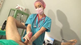 Handjob in medical scrubs.-9