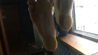 Amazing Bare Soles Pressing On Glass (Foot Tease, Sexy Feet, Bare Feet-5