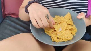 Miss Squirting Nasty latina eats nachos with sperm-8