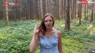 [GetFreeDays.com] POV Nerdy Amateur LuckyLucy18 sucks cock outdoors in the forest - MyDirtyHobby Porn Video February 2023-1