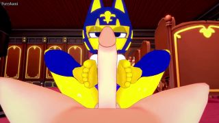 FurryKami - Ankha from Animal Crossing Gives You A Footjob Furry Style-6