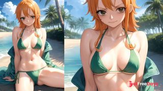 Nami from One Piece fucked on the beach-0