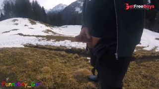 White snow and white cum in the mountains-9