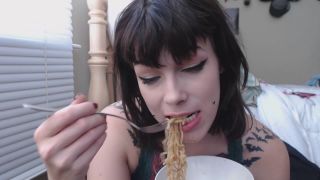 femdom porm Sloppy Noodle Slurping – Fluffer Nutter, wet & messy on solo female-8