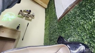 Lady Ana rides on a super ribbed BBC dildo to anal prolap...-9