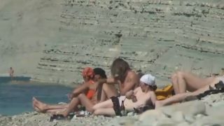 Passionate love making on a beach Nudism!-5