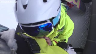 Online Tube Public blowjob in the ski lift - handjob and footjob-1