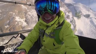 Online Tube Public blowjob in the ski lift - handjob and footjob-3