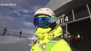 Online Tube Public blowjob in the ski lift - handjob and footjob-5