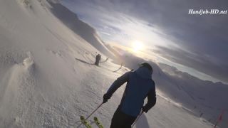 Online Tube Public blowjob in the ski lift - handjob and footjob-7