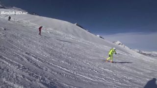 Online Tube Public blowjob in the ski lift - handjob and footjob-9