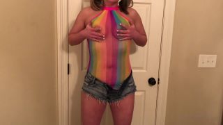 Onlyfans - SouthernGirlGW - Neon Rainbow Bodysuit Pigtails Daisy Dukes and playing with my new BBC toy - 11-03-2020-0