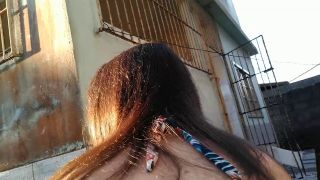 Small Penis Humiliation Amateur couple ass licking outside.-7