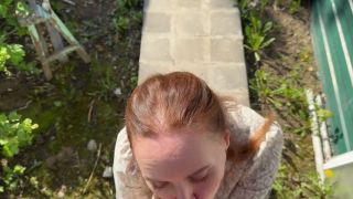 Doggy Russian beautiful girl fucks outdoors in the village-3