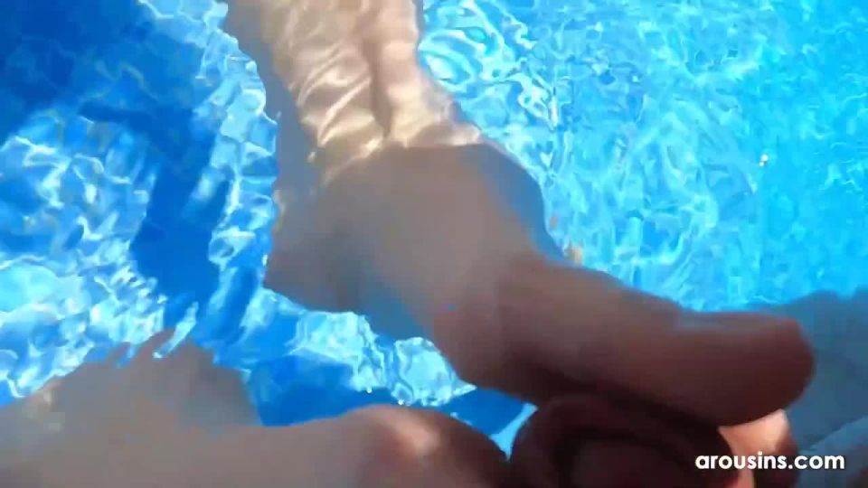 7142 Footjob in the pool with Kate Quinn and Jason Love
