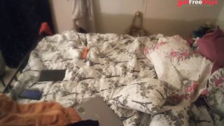 Papi catches me smoking half naked in his bed and lifts up my skirts and fucks my pink wet pussy-9
