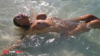 Posing in White Bikini on Beach-9