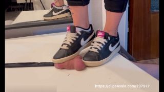 Sneaker and Barefoot Crush - Close View Cock Crush CBT.-1