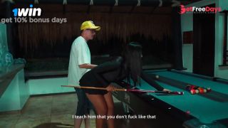 [GetFreeDays.com] Colombian Mommy fucks her stepsons nerdy boy in the pool hall Pipeboy1 and Lina Henao Porn Film November 2022-1