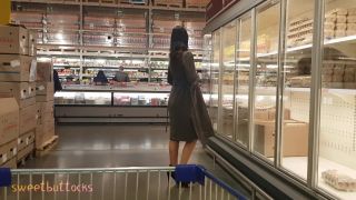  SweetButtocks - Naked Girl Walks in the Supermarket , exhibitionism on public-4