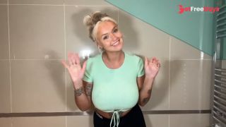 [GetFreeDays.com] Blonde with HUGE Tits Does Wet vs Dry in the shower Adult Clip June 2023-0