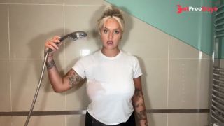 [GetFreeDays.com] Blonde with HUGE Tits Does Wet vs Dry in the shower Adult Clip June 2023-5