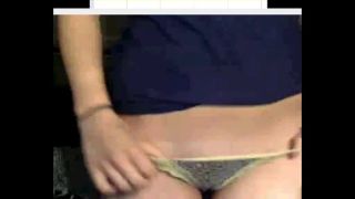 Horny amateur brunette girl strip teasing and playing on webcam - Masturbation-1