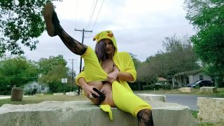 Hope In Public Pikachu CUM Slut Takes Very Public BBC Fisting!-0