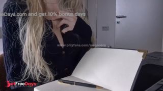 ASMR Big Tits Blonde Student Spread Legs under the Desk and Cant Stop Touching Wet Pussy POV-7