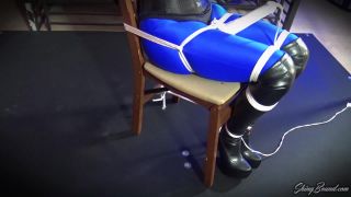 adult xxx clip 24 cock vibrating bdsm video Shiny Bound : Chairtied and Cumming – Ballgagged Bondage, vibrator on femdom porn-1