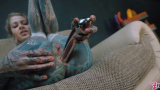 Tattoo Girl Masturbating With BIG STEEL TOY, ANAL Masturbation, Gape, A.-0